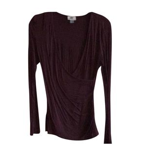 Old Navy Burgundy Wrap Top
